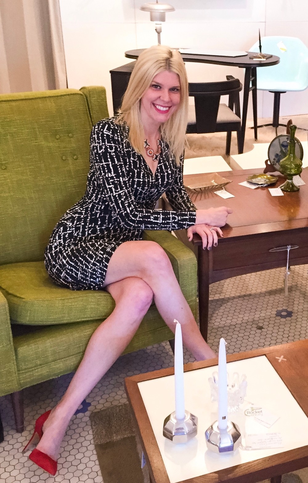 mid-century chair pose